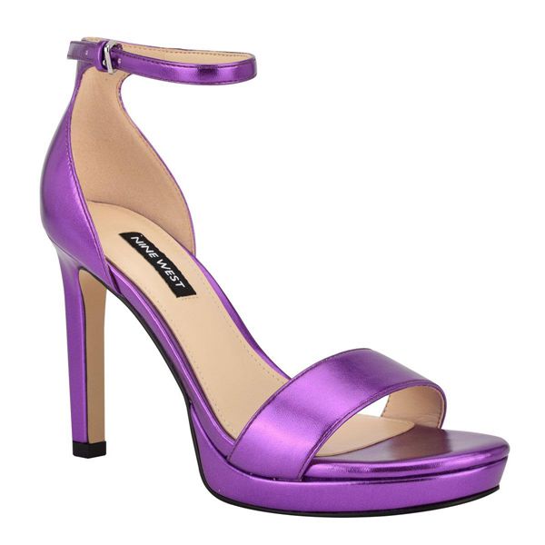 Nine West Edyn Ankle Strap Purple Heeled Sandals | Ireland 23Y02-1V40